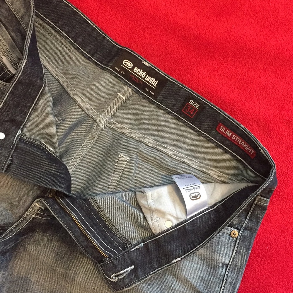 🔥SOLD🔥NWOT Eckō Unltd Slim Straight Leg Jeans. - Picture 5 of 8